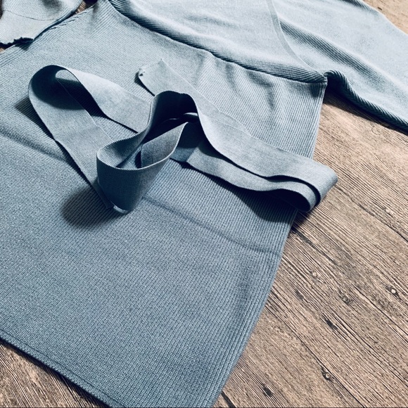 🔥🔥Sexy and Cozy Blue V Neck Sweater Dress - Picture 7 of 8